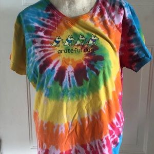 Greatful dead teddy the dog tyedyed colorful women’s large tshirt